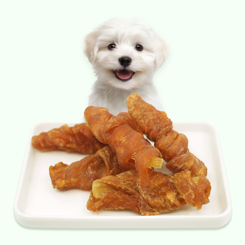치우심말이(소고기떡심+치킨안심육포) 오래먹는 애완견 반려견 강아지수제간식 - 상품 이미지