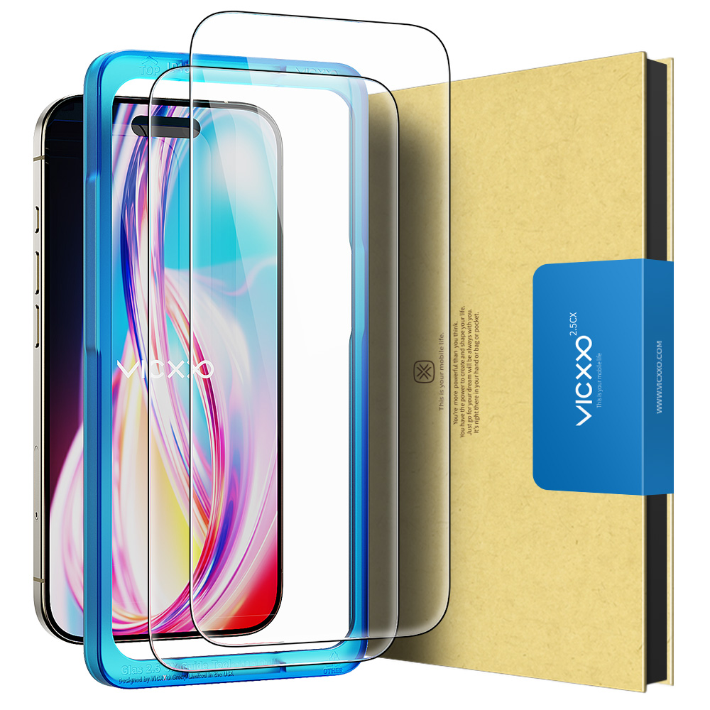 빅쏘 2.5CX 지문인식 강화유리 액정보호필름 아이폰16, 2매입 제품 이미지