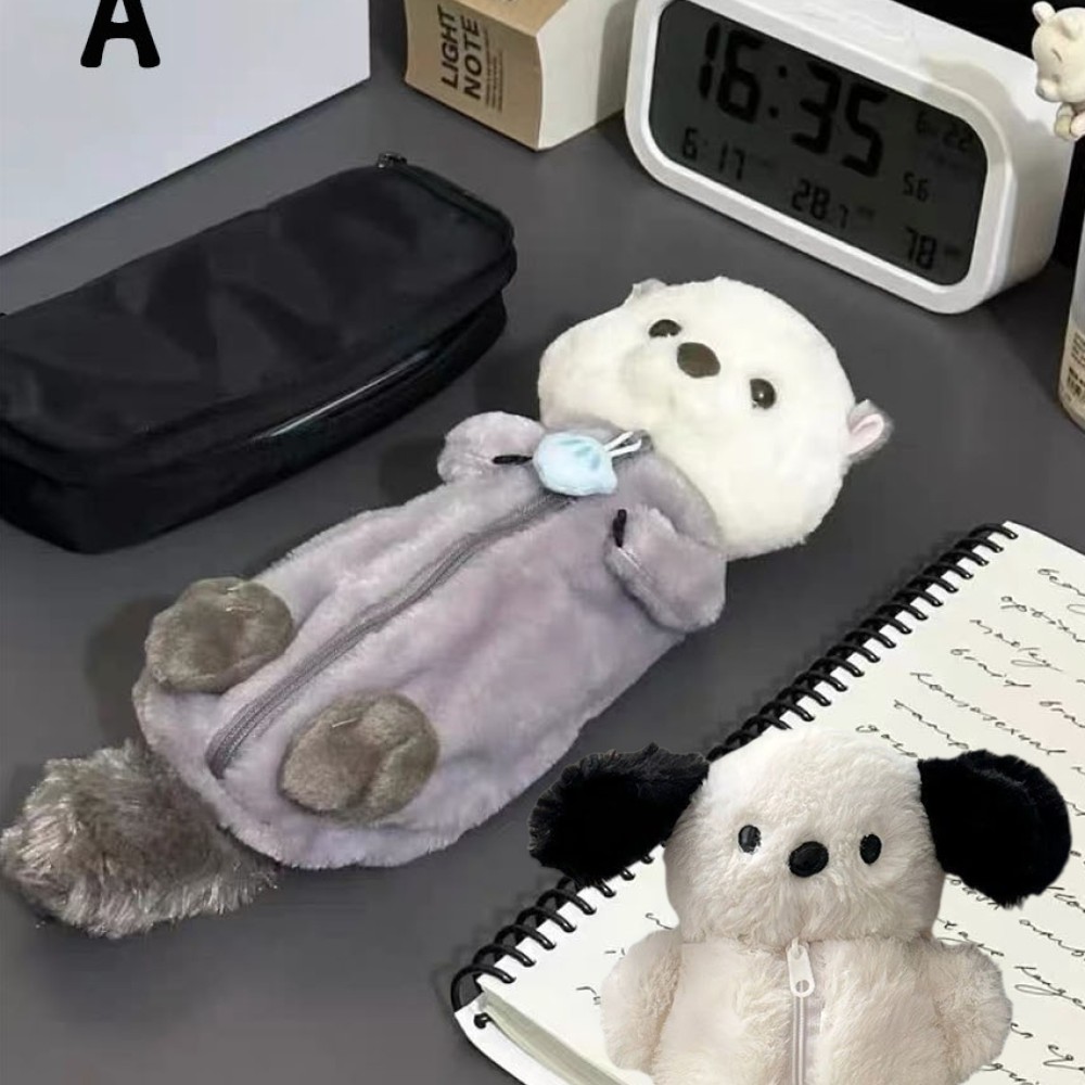 해달 수달 댕댕이 동물 인형필통 파우치 연필 볼펜 필기도구 수납 강아지 펜파우치 - 상품 이미지
