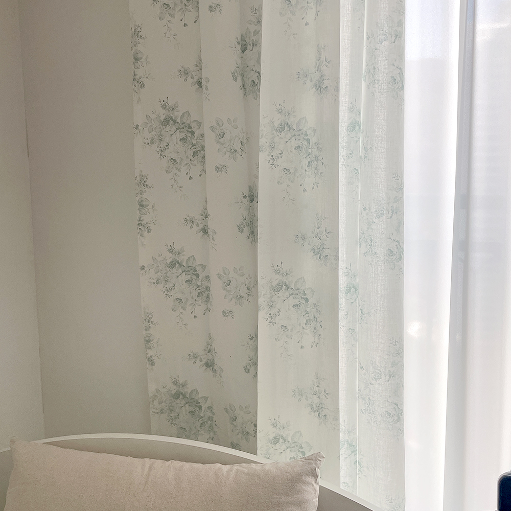 바이아미 다이애나 빈티지 꽃무늬 린넨 커튼 맞춤제작