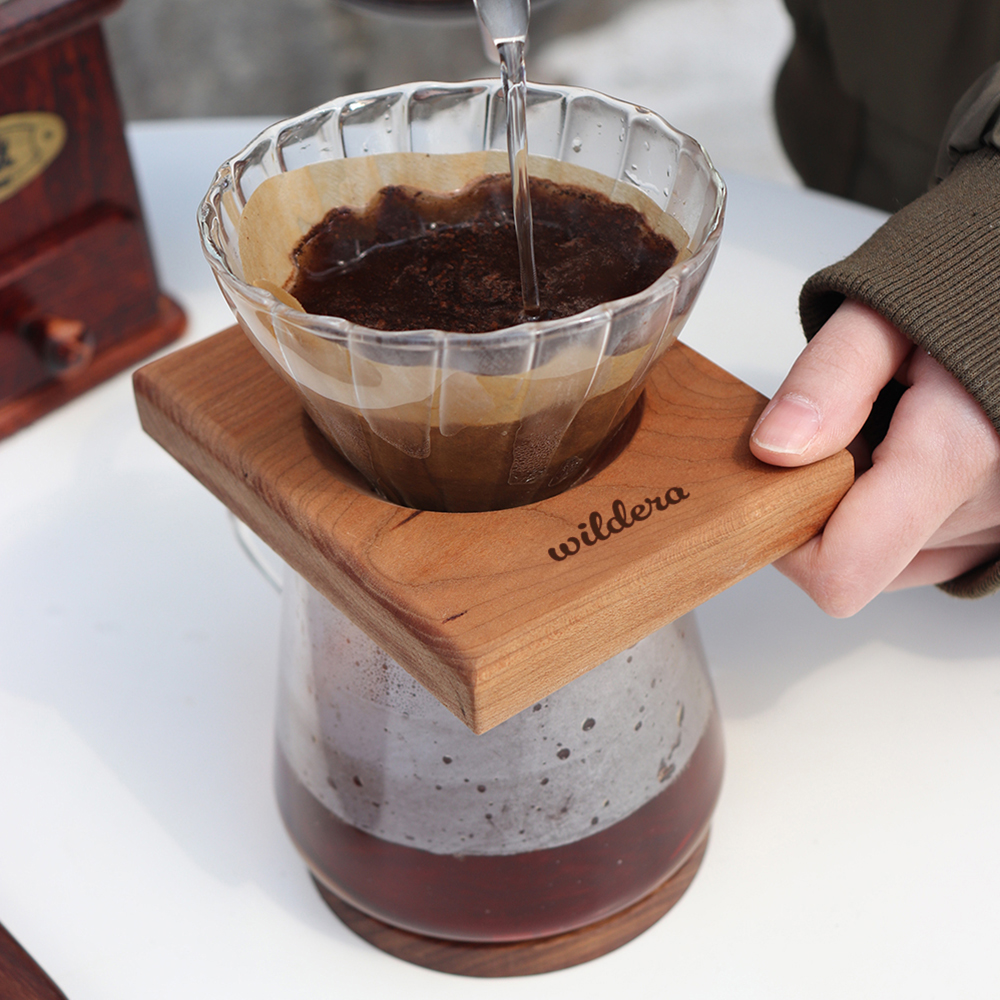 캠핑 우드 드리퍼 핸드드립 체리 원목 나무 드립세트