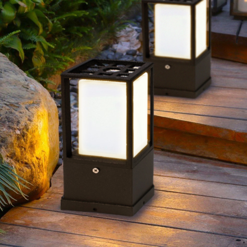전기 사각 문주등 볼라드등 잔디등 야외 LED 조명 가로등 카페 데크 1002 기둥60cm - 상세 이미지 3