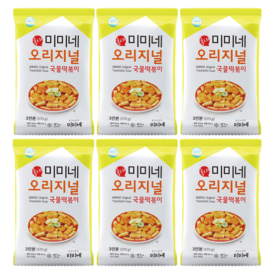 미미네 오리지널 국물떡볶이 X 기본맛, 570g, 6개
