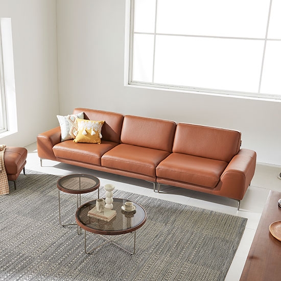 막스앤 레코 3.5인 이태리 통가죽 소파