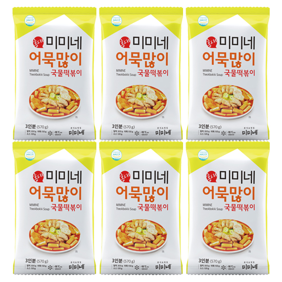 미미네 어묵많이 국물떡볶이 X 기본맛, 570g, 6개
