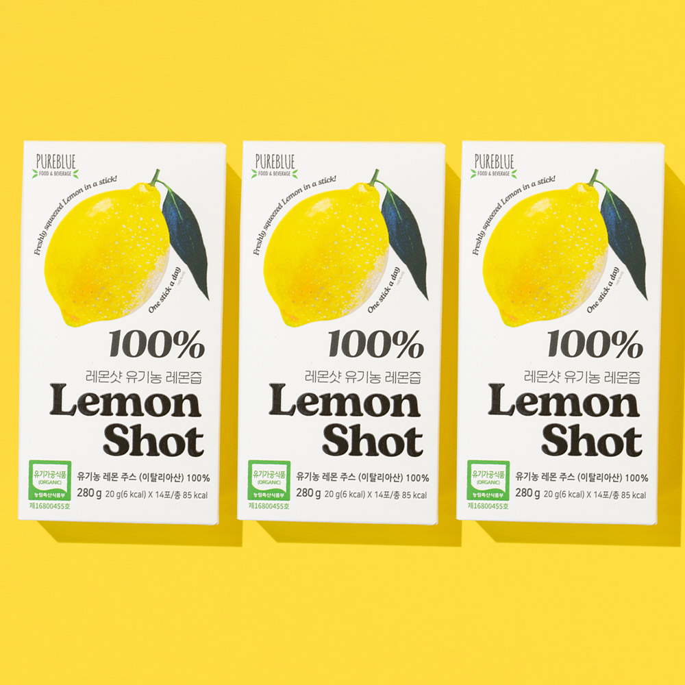 진한 유기농 레몬즙 원액 스틱 NFC 착즙 공법 항산화 14포, 3개