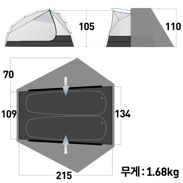 씨투써밋 텔러스 TR2 플러스 텐트 그레이