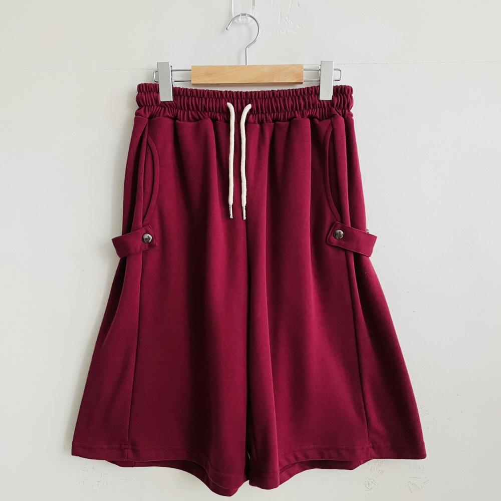 버뮤다반바지 5부반바지 와이드팬츠 여성 비죠 밴딩 팬츠 - 상세 이미지 4