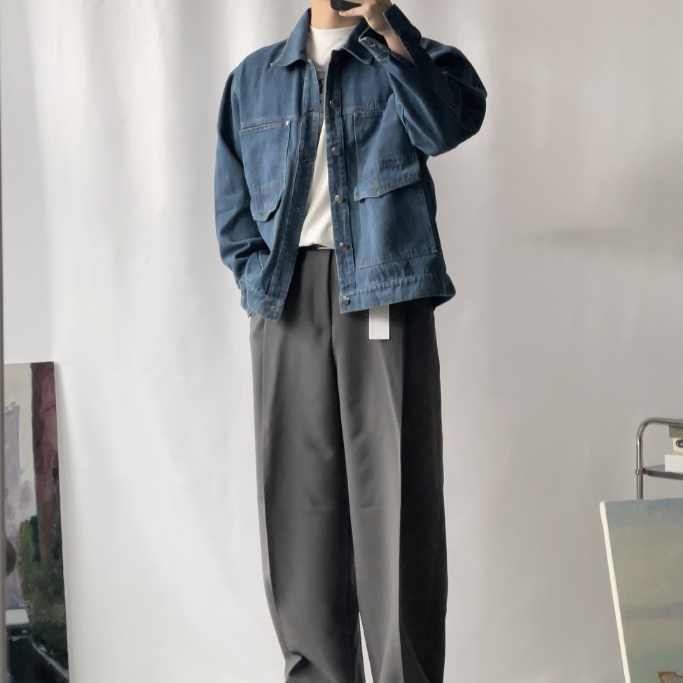 트러커자켓 오버핏 간절기 봄 가을 님지 워싱 청자켓 이미지 8