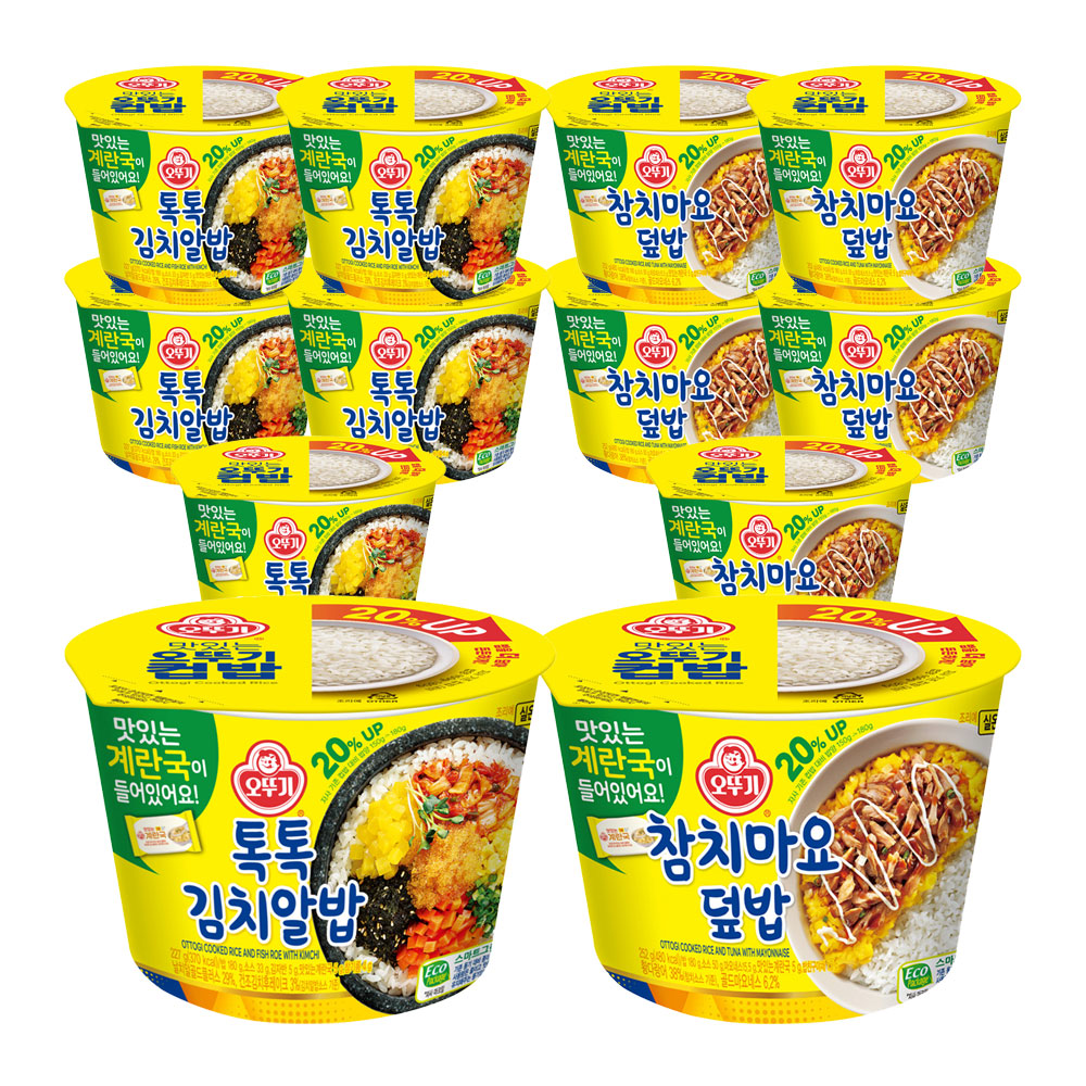 [6+6] 오뚜기 컵밥 톡톡김치알밥 6개+참치마요덮밥 6개 외 20종 - 상품 이미지