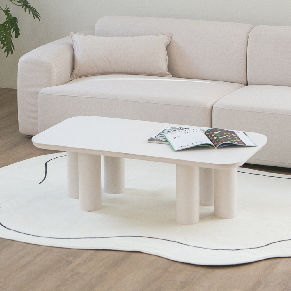 거실 쇼파테이블 밀크 세라믹 사각 거실탁자 트리플