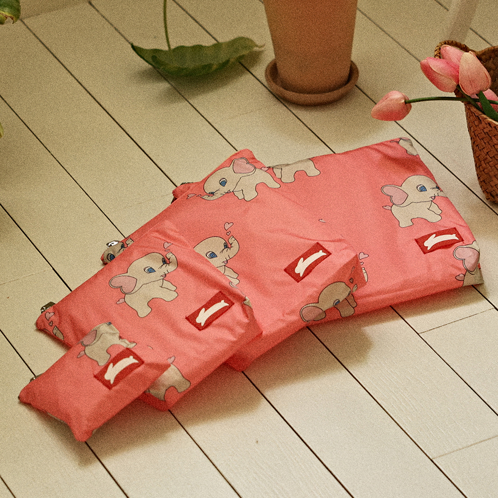 오우아스튜디오 어린이집 방수 파우치 준비물 가방 더비핑크 2종 세트