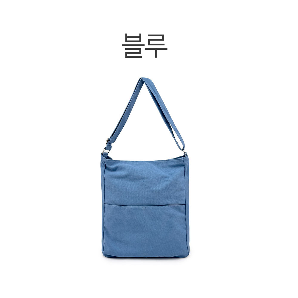 빅사이즈 에코 캔버스 크로스백 캐주얼 경량 천 스퀘어 대형 가벼운 숄더 크로스가방 - 상세 이미지 4