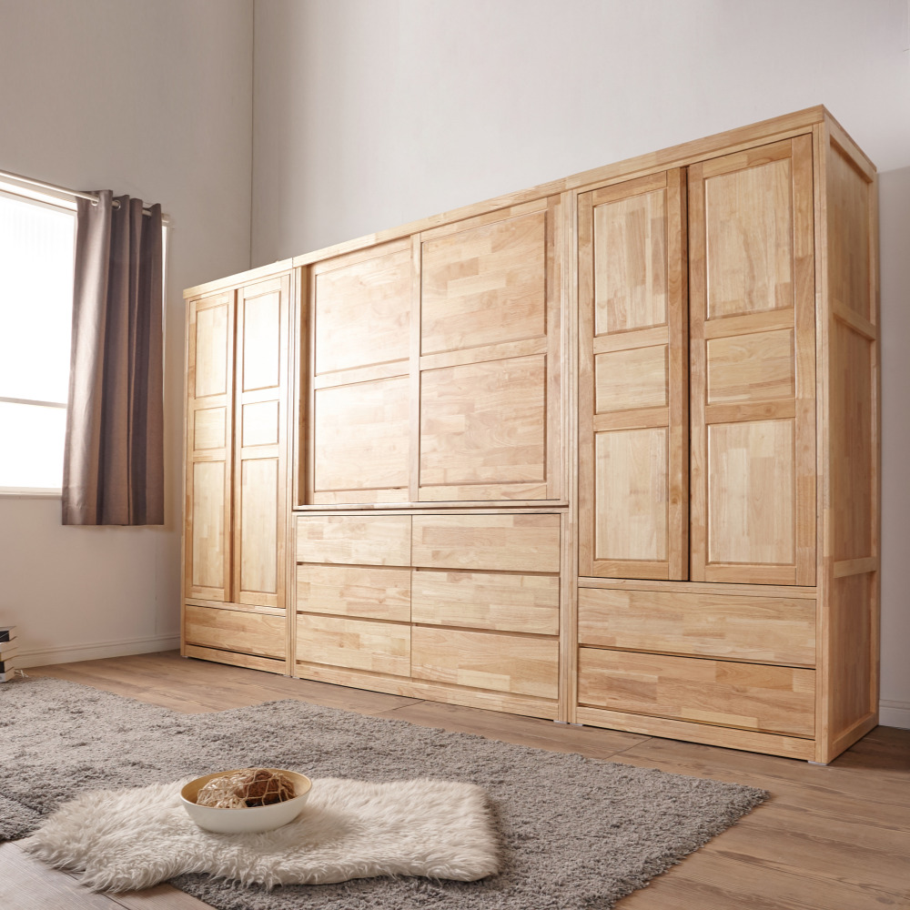 브휘트 원목옷장 슬라이딩장롱 슬라이드옷장 입본장 미닫이 1500x550x2000mm, 네추럴