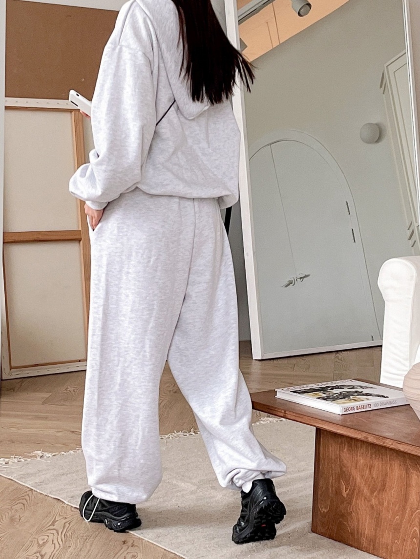 무릎나옴X 와이드 조거 팬츠 밴딩 쭈리 투웨이 스트링 츄리닝 트레이닝 바지 상세 이미지 14