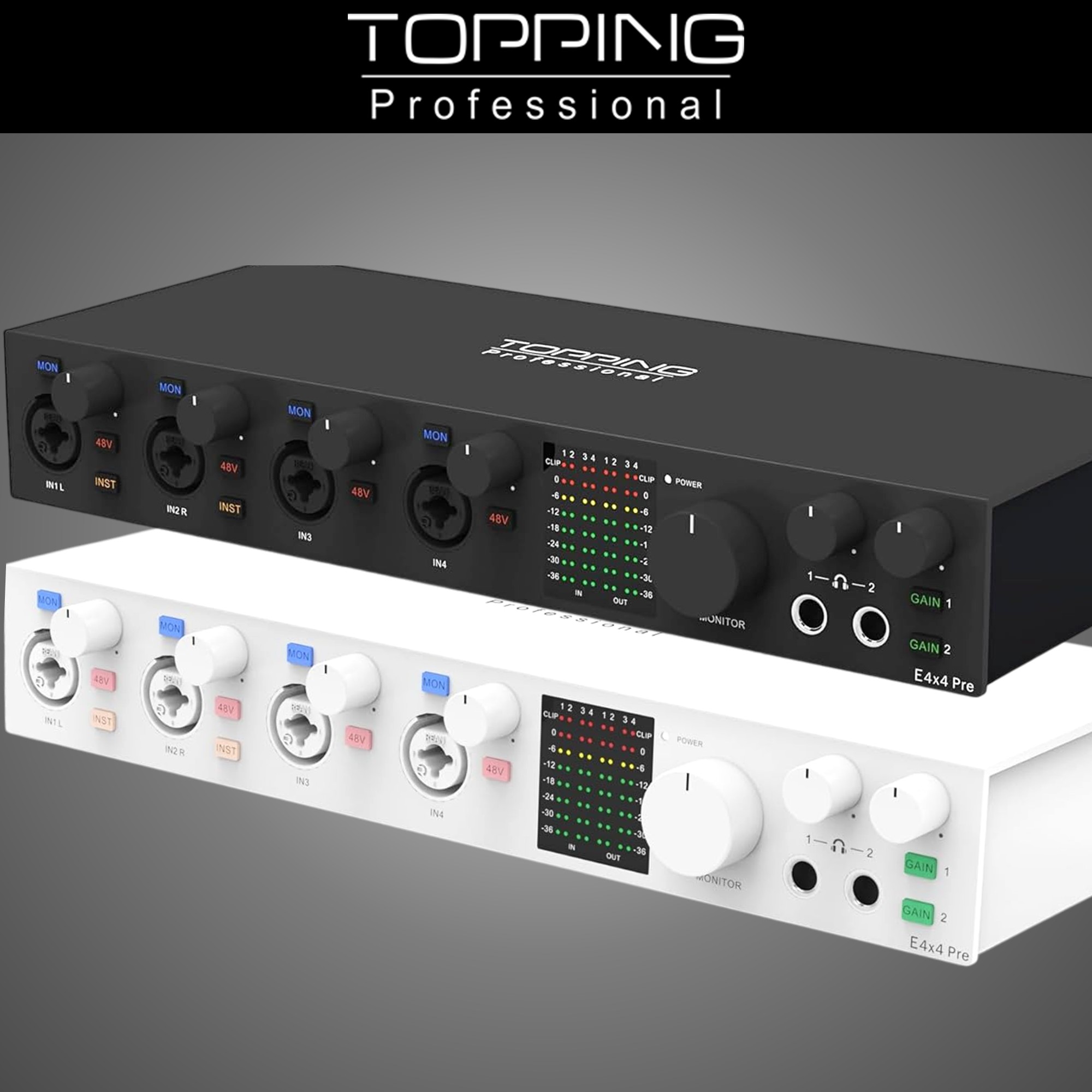 토핑 TOPPING E4X4 PRE 오디오 인터페이스 정식수입제품 안드로이드OS 지원