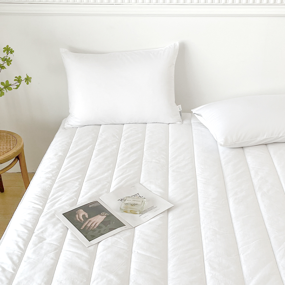 호텔 침구세트 사계절 광폭 60수 순면 패드 베개커버 이불 세트 화이트, 퀸/킹 (Q/K)