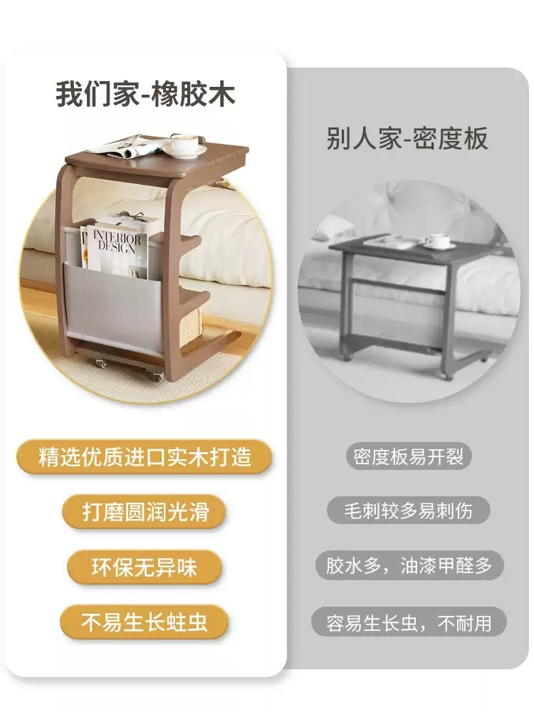 이동식 보조테이블 소파 사이드 간이 쇼파 거실 티테이블 침실 미니 침대 탁자 - 상세 이미지 2