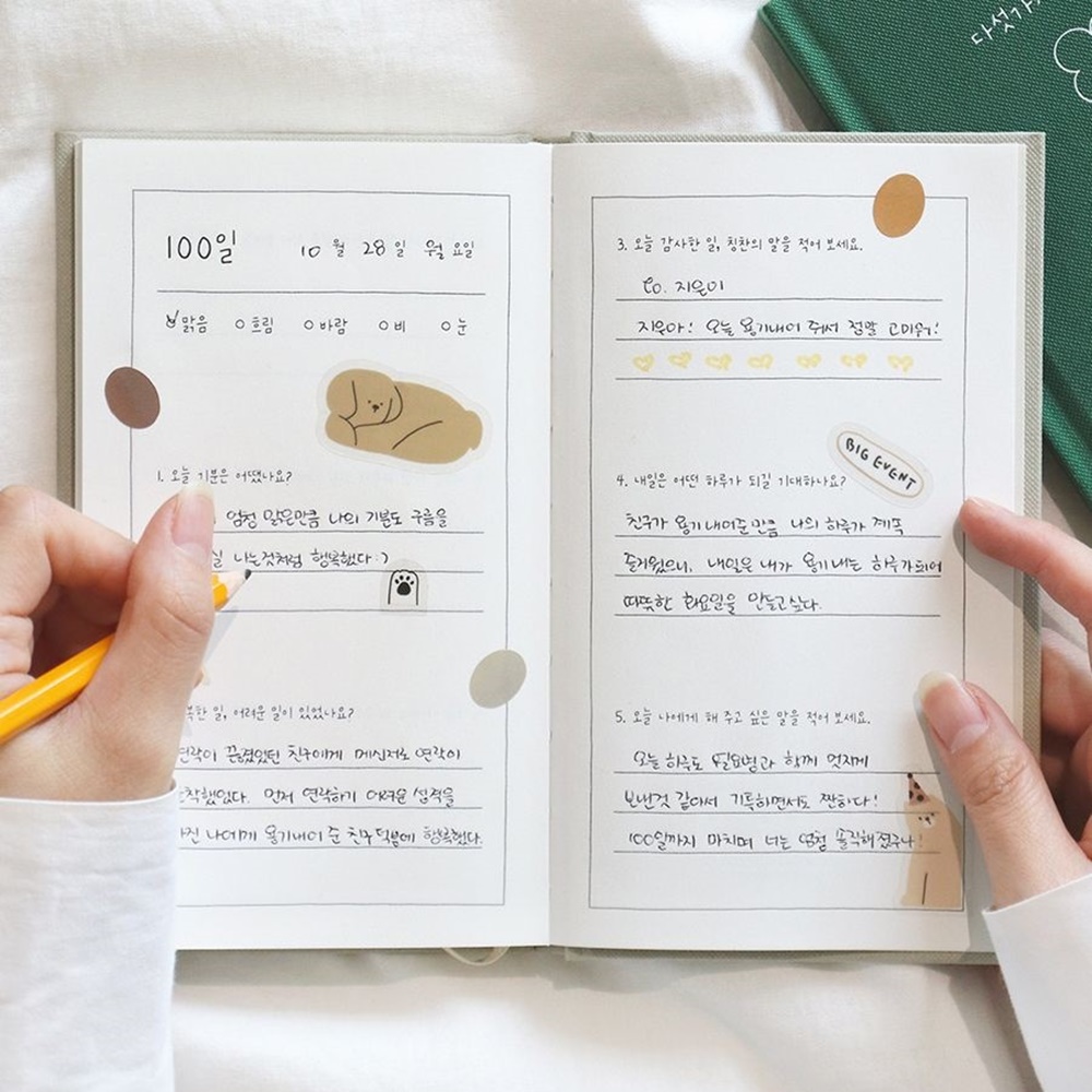 100일 일기장 다섯가지 주제 일기 감정 감사 행복 - 상세 이미지 5
