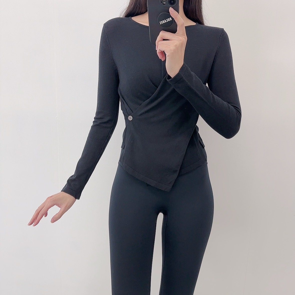 로라벨 티나 필라테스복 여성 요가복 필라테스 요가 상의 티셔츠 운동복 커버업 크롭 긴팔 - 상세 이미지 2