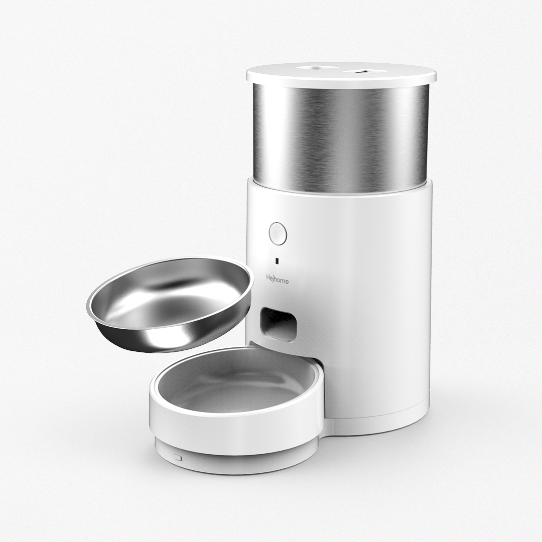 헤이홈 강아지 고양이 스마트 펫 자동급식기 Care+전용 도자기 밥그릇+급식기 제습제