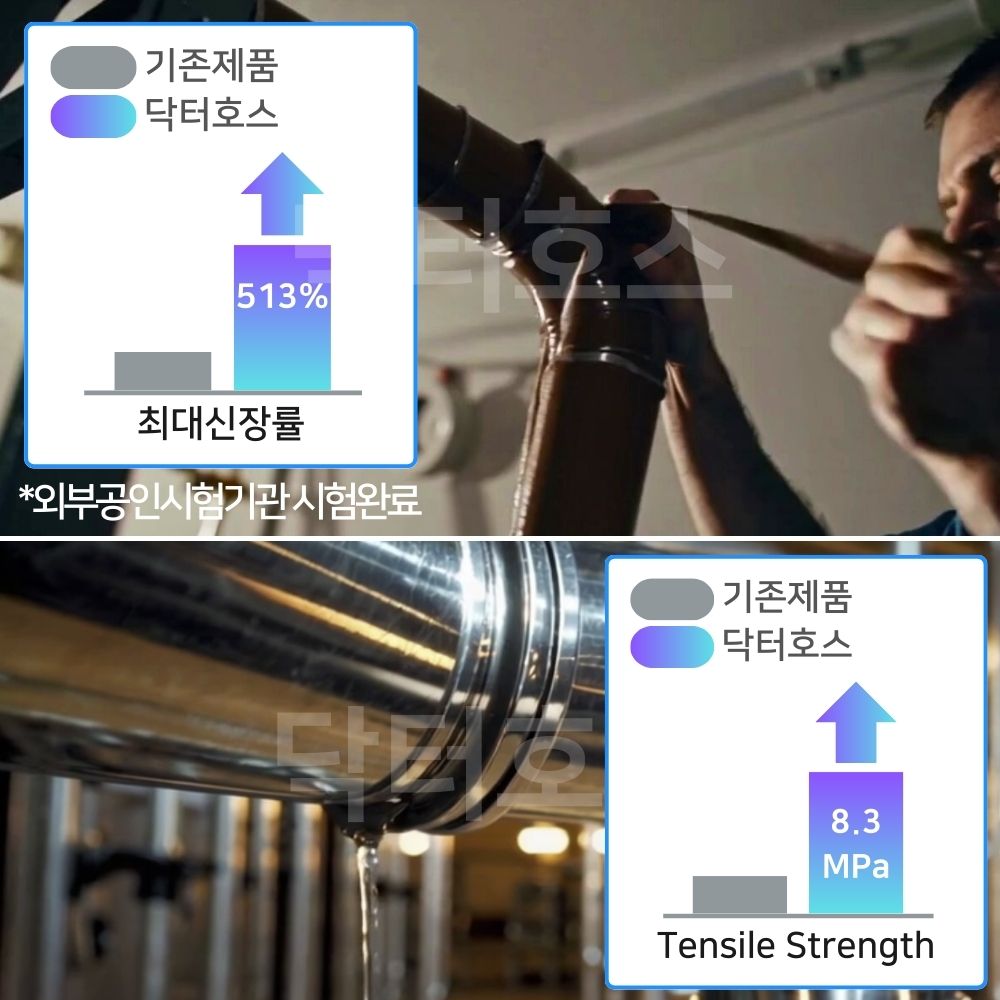 닥터호스 매직픽스 방수 실리콘 욕실 배관 고무 누수 내열 실링 화장실 테이프 블랙 5미터 - 상세 이미지 2