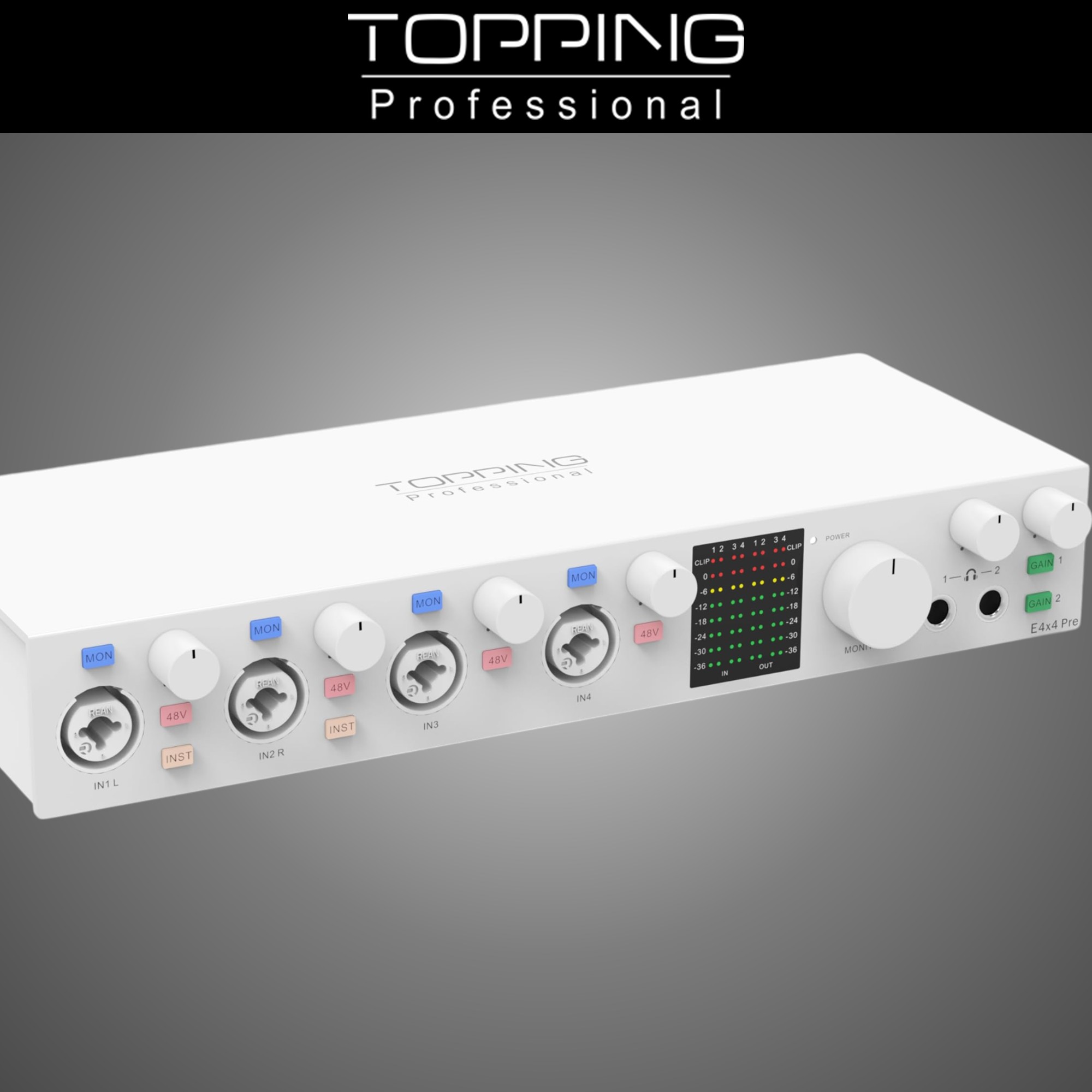 토핑 TOPPING E4X4 PRE 오디오 인터페이스 정식수입제품 안드로이드OS 지원