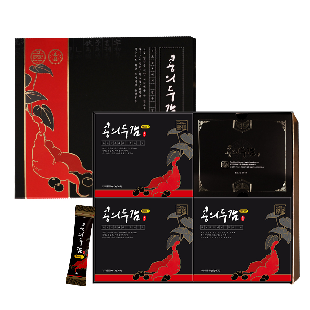 적하수오 서리태환 모발관리 새치커버 검은콩 콩의두감 건강환 30포, 3개