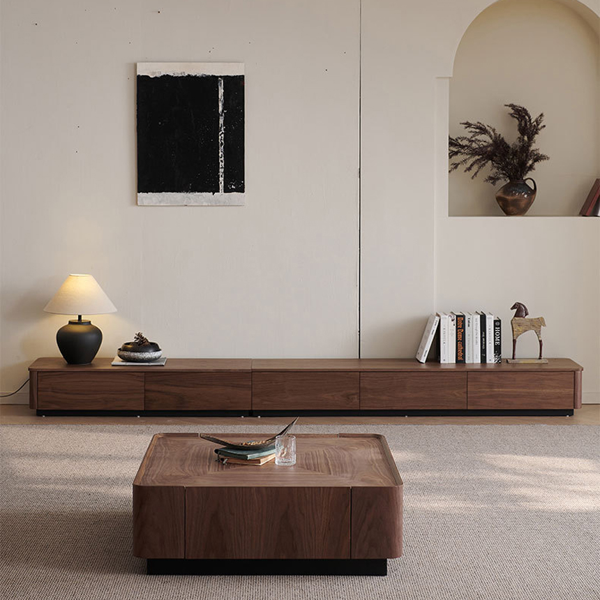 월넛 그루브 사각 원목거실테이블 80cm