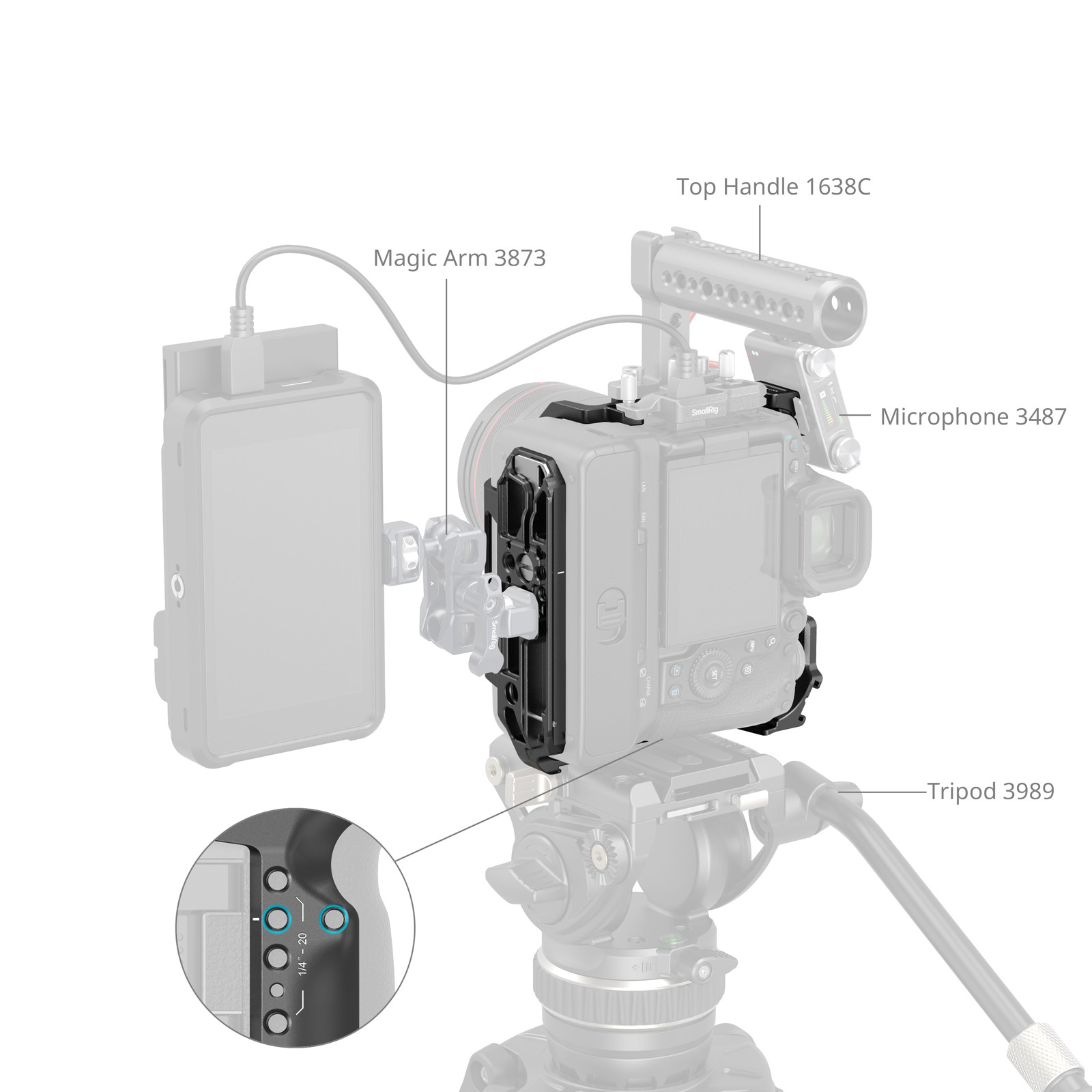 스몰리그 캐논 EOS R5 Mark II 케이지 CF-R20EP 쿨링팬 포함 5092 이미지 7
