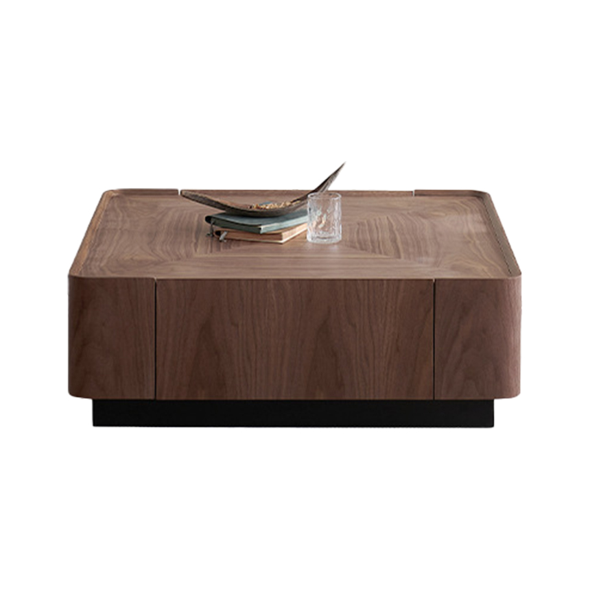 월넛 그루브 사각 원목거실테이블 80cm