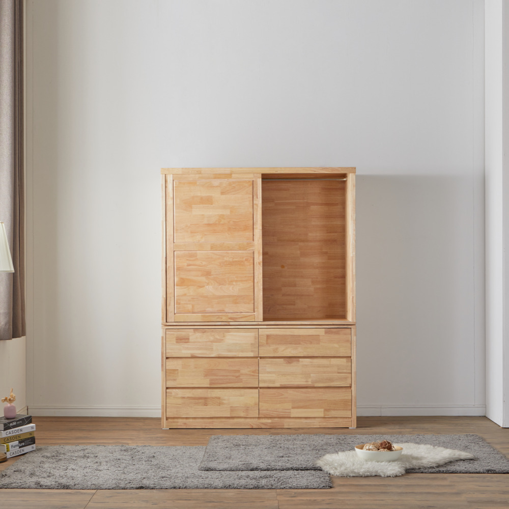 브휘트 원목옷장 슬라이딩장롱 슬라이드옷장 입본장 미닫이 1500x550x2000mm, 네추럴