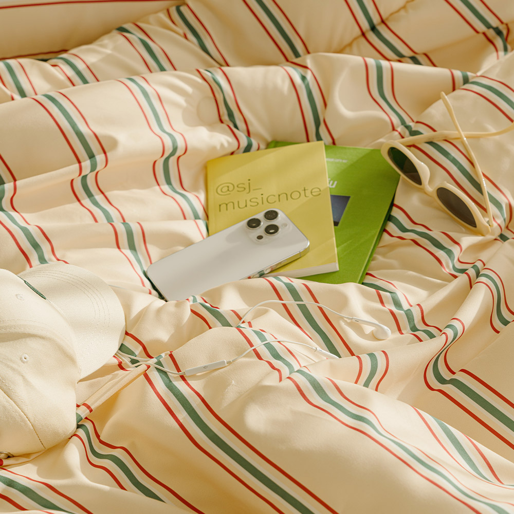 바자르 매거진스트라이프 먼지없는 사계절 차렵이불 SS