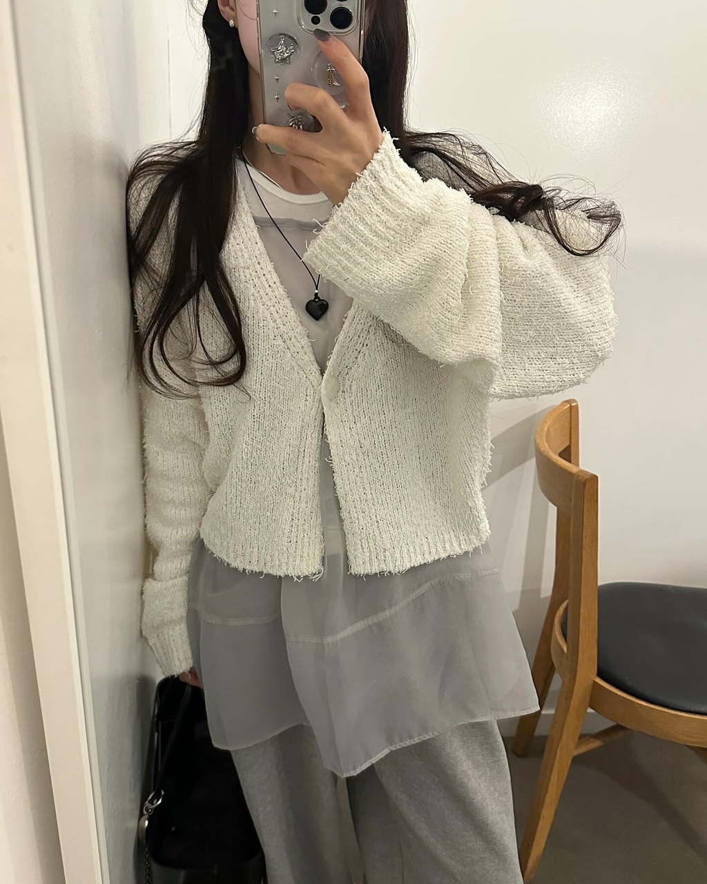 오앤 여성 봄 레이어드 이너 시스루 롱 뷔스티에 베스트 조끼 - 상세 이미지 2