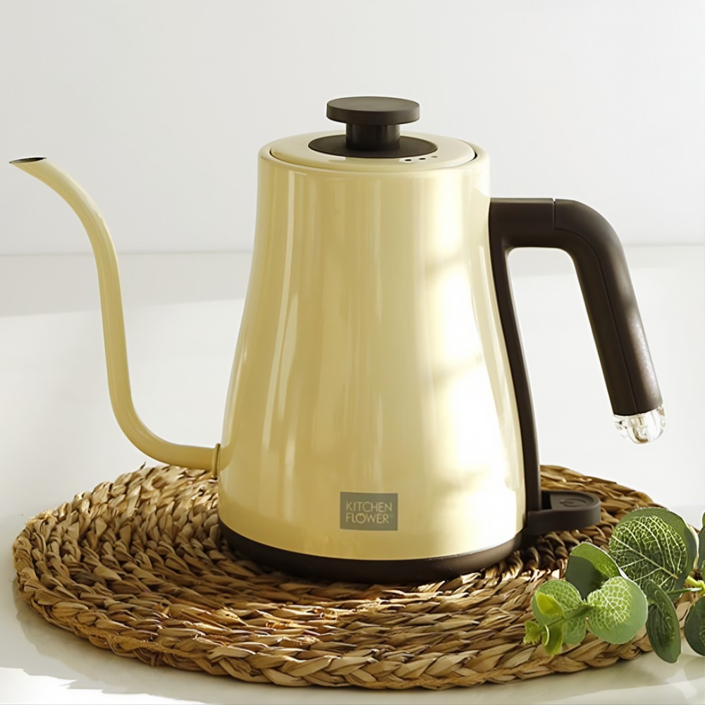 키친플라워 전기 핸드 드립 무선 커피 포트 스텐 주전자