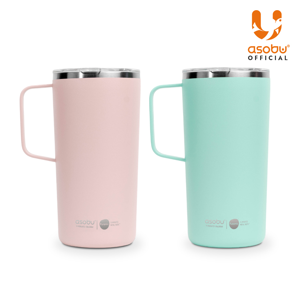 [네이버단독] 아소부 스테인레스 세라믹 코팅 타워머그 600ml 2개