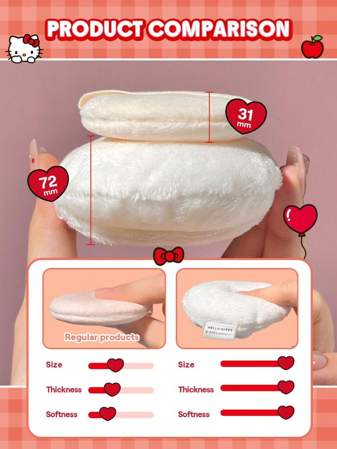 sheglam 쉬글램 키티 파우더 퍼프 키티콜라보 kitty powder puff - 상세 이미지 5