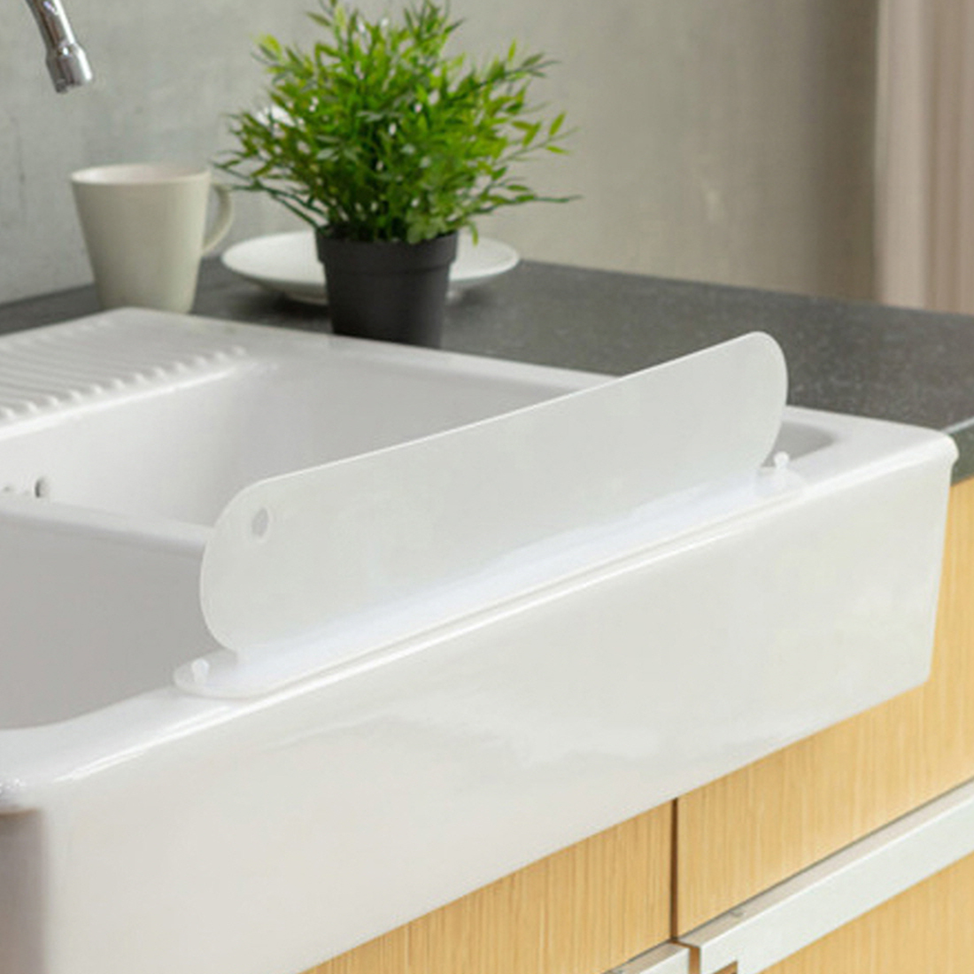 싱크대물막이 화이트 씽크볼 물받이 가림막 튀김방지 설거지물막이 8cm