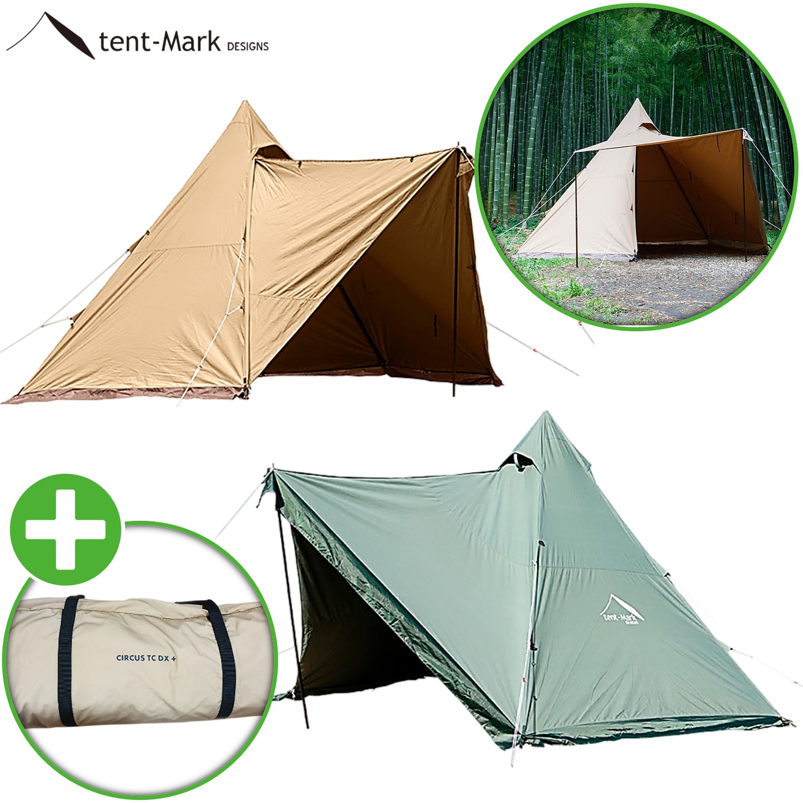 텐트마크디자인 서커스 TC DX+플러스 면원단 텐트 티피 원폴