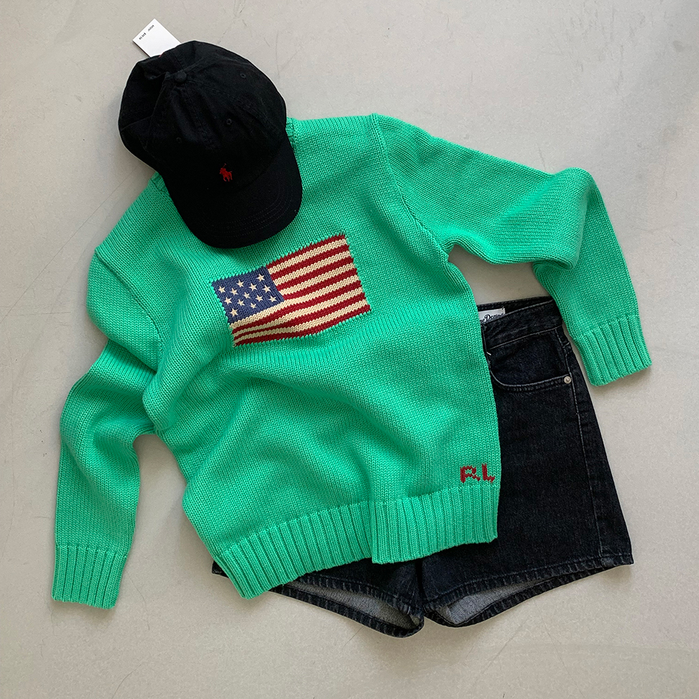 폴로 랄프로렌 보이즈 성조기 니트 스웨터 추가 이미지