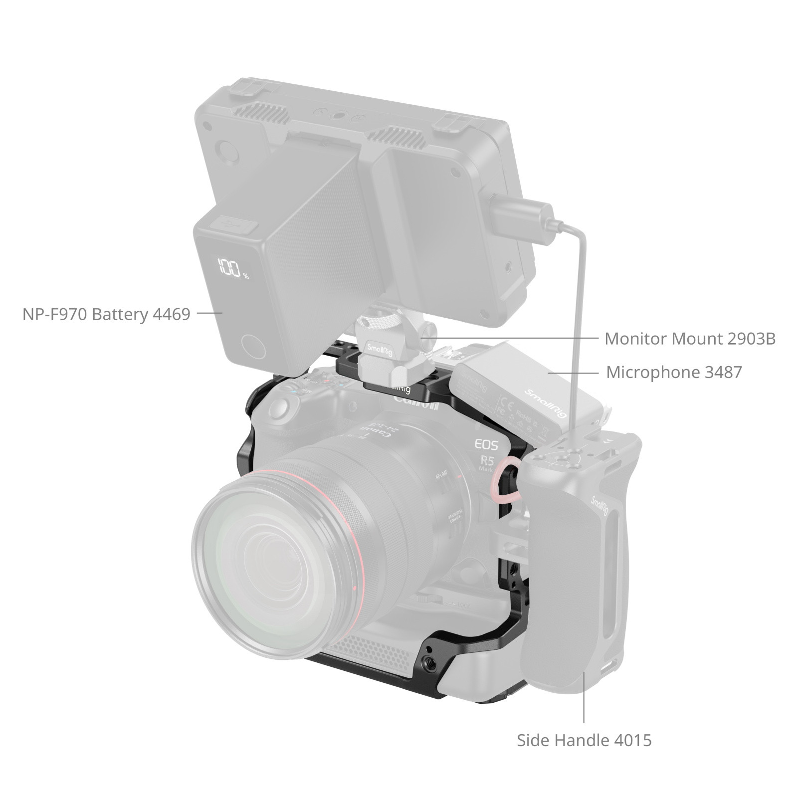 스몰리그 캐논 EOS R5 Mark II 케이지 CF-R20EP 쿨링팬 포함 5092 - 상세 이미지 5