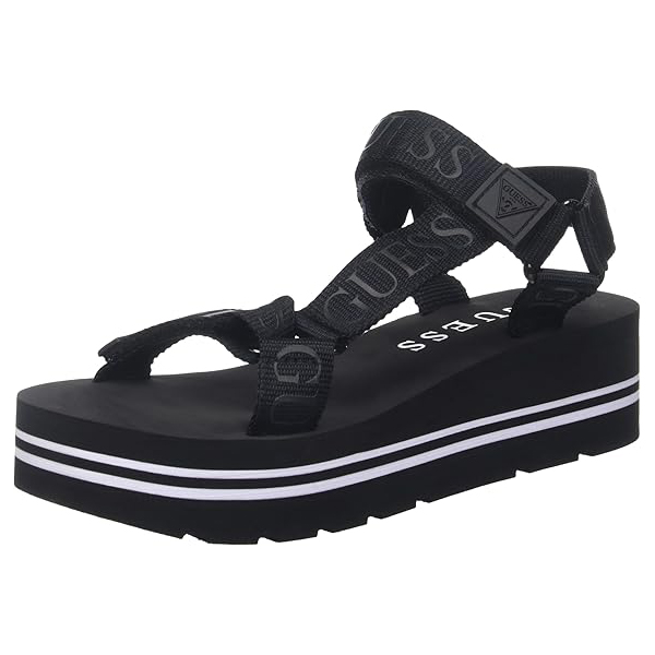 미국 게스 키높이 플랫폼 스트랩 샌들 G-AVIN 블랙, 235