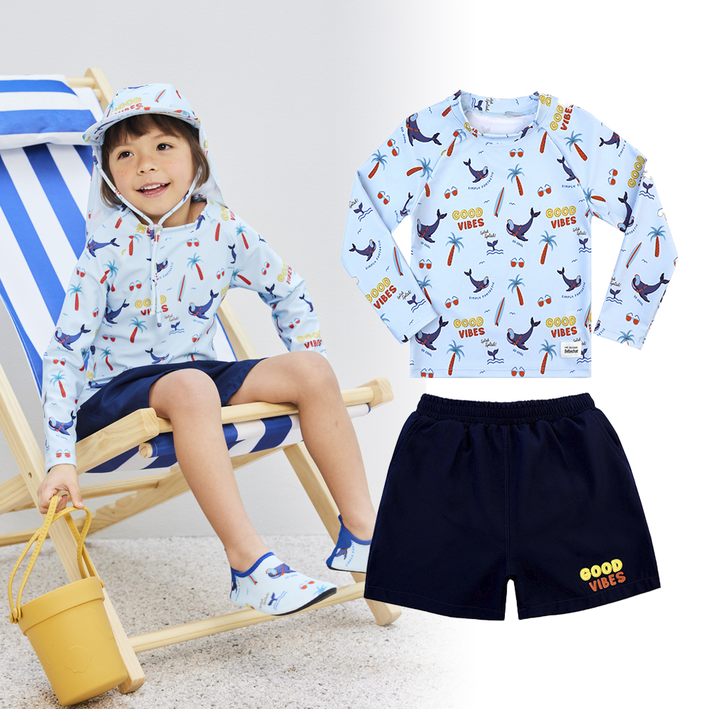 유아래쉬가드 아동 초등 남아 어린이 키즈 수영복 세트 돌고래보드숏상하