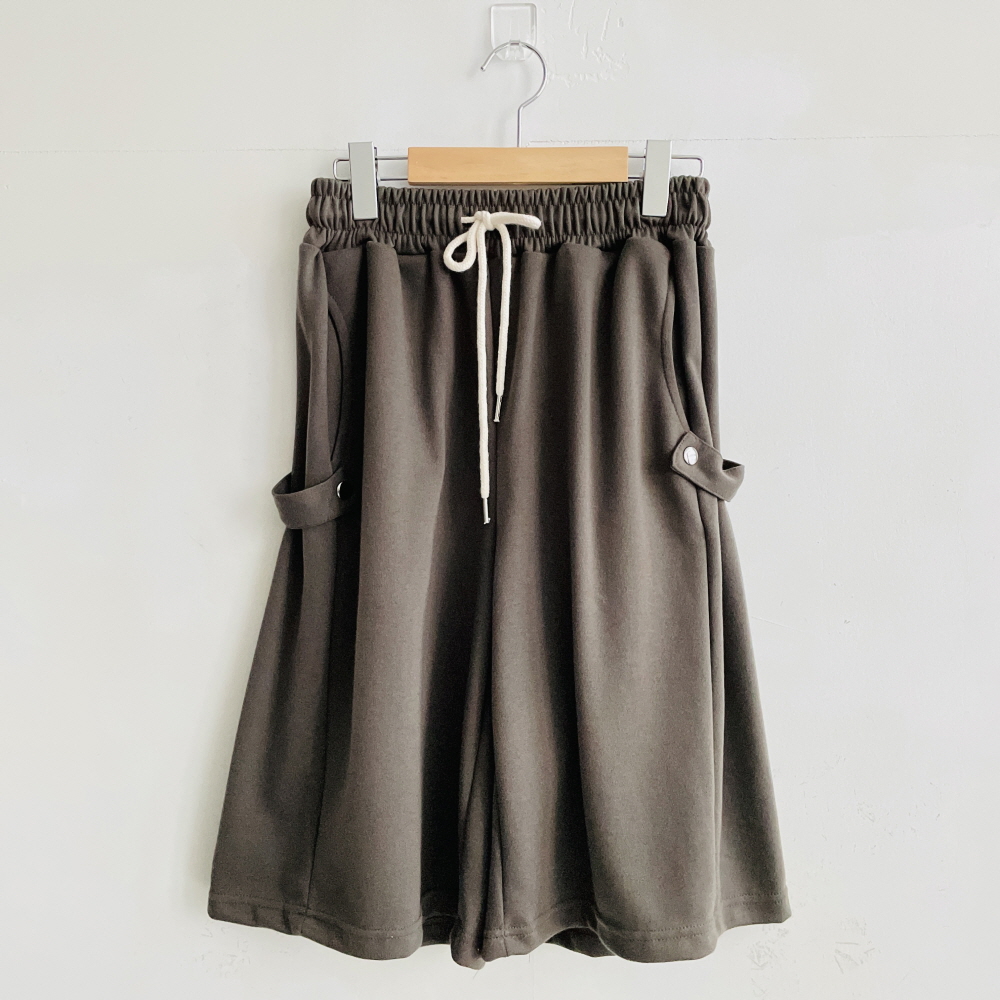 버뮤다반바지 5부반바지 와이드팬츠 여성 비죠 밴딩 팬츠 - 상세 이미지 5