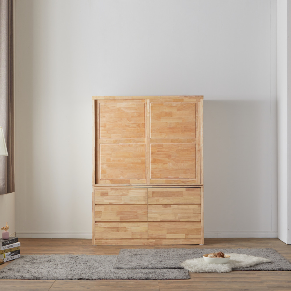 브휘트 원목옷장 슬라이딩장롱 슬라이드옷장 입본장 미닫이 1500x550x2000mm, 네추럴