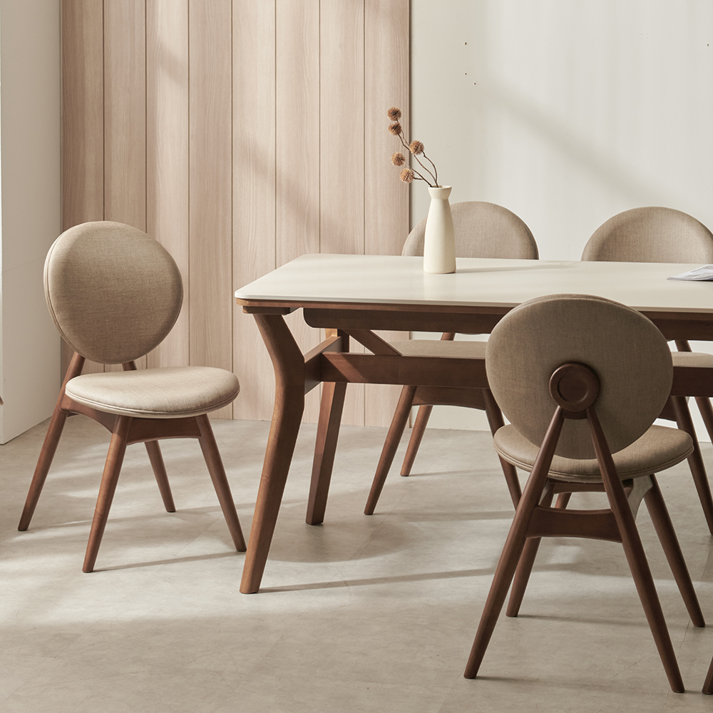 도버 4인용 고무나무 원목 포세린 세라믹 식탁 테이블 1400