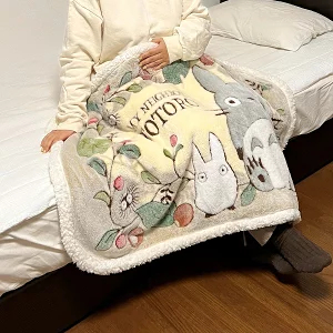 지브리 굿즈 이웃집 토토로 귀여운 극세사 이불 무릎 담요 블랭킷 70cmx100cm - 메인 이미지