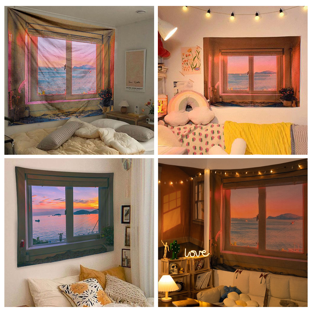 메종드메르2 인테리어 창문 벽 가림막 커튼 커텐 쉬폰 패브릭 안방 포스터 8종