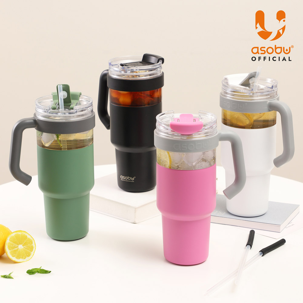 아소부 스테인레스 대용량 손잡이 빨대텀블러 추가 이미지