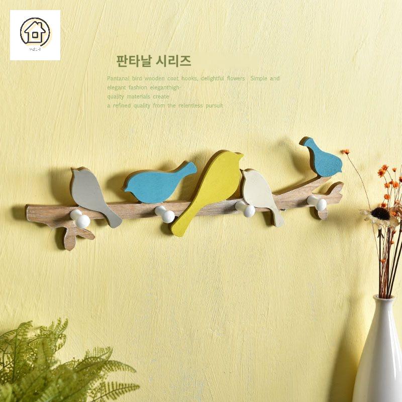 선반 후크 장식 새모양 벽걸이 행거 나무 침실 홈 - 상세 이미지 5